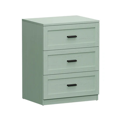 BT-LECI-3D-GN Oikiture Bedside Table 3 Drawers Nightstand Cabinet End Table Green