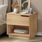 BT-VIK-1D-WD Oikiture Bedside Table 1 Drawer Storage Shelf Nightstand Side Cabinet Natural