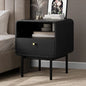 BT-VJ-SUYI-1D-BK Oikiture Bedside Table Side Table Bedroom Storage Nightstand Metal Black