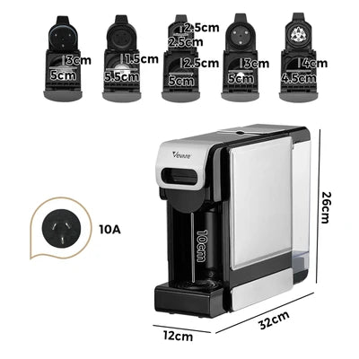 CM-5IN1-A2-BK Vevare 5 in 1 Capsule Coffee Machine 19Bar Nespresso Dolce-Gusto Pod K-Cup Maker