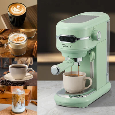 CM-EP-A4-MT Vevare Espresso Coffee Machine Latter Cappuccino Maker 19 Bar Milk Frother Mint