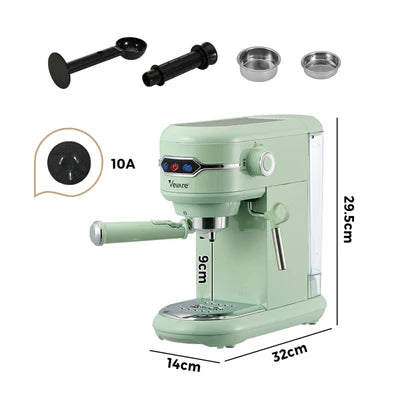 CM-EP-A4-MT Vevare Espresso Coffee Machine Latter Cappuccino Maker 19 Bar Milk Frother Mint