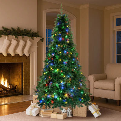 CMT-GN-MULTI-WELL-8FT Tinseltown LED Christmas Tree 2.4M 8FT Multi Colour Lights 8 Flash Modes