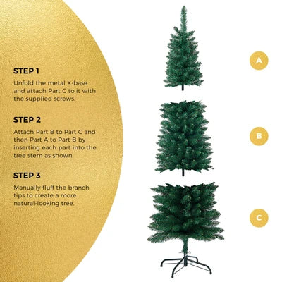 CMT-GN-SLIM-WELL-6FT Tinseltown Slim Christmas Tree 1.8M 6FT Xmas Trees Decoration Green