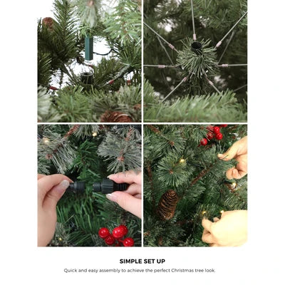 CMT-MORN-WELL-7FT Mazam Christmas Tree 2.1m 7FT LED Light Xmas Trees Decoration Green