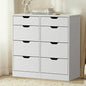 COD-BD-PMA-8D-WH-AB Oikiture 8 Chest of Drawers Tallboy Cabinet Dresser Bedroom Storage White