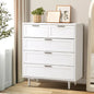 COD-EMMA-5D-WH-AB Oikiture 5 Chest of Drawers Dresser Chest Storage Cabinet Tallboy White
