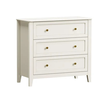 COD-FINE-3D-WH Oikiture 3 Chest Of Drawers Dresser Metal Handle Bedroom Storage White