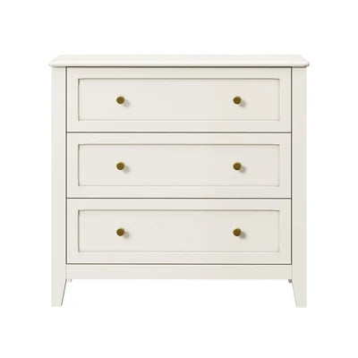 COD-FINE-3D-WH Oikiture 3 Chest Of Drawers Dresser Metal Handle Bedroom Storage White