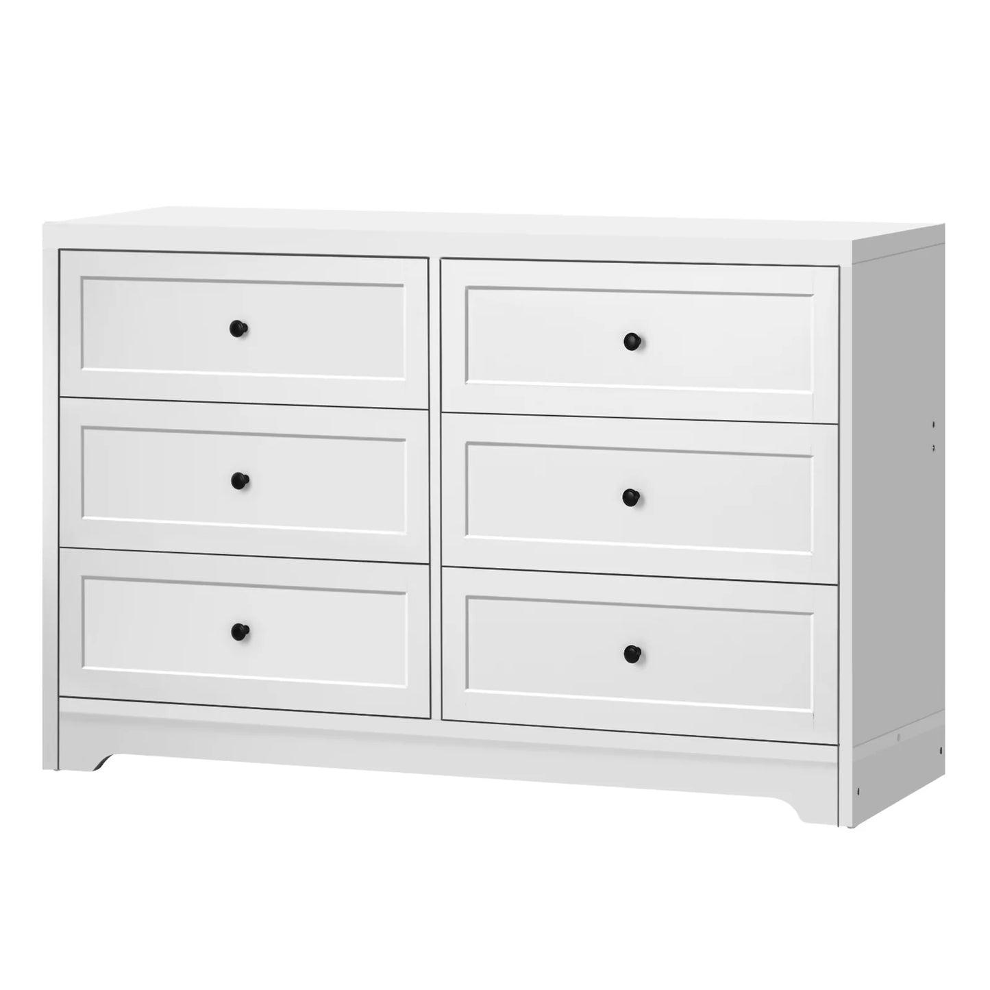 COD-HAMP-6D-WH-AB Oikiture 6 Chest of Drawers Tallboy Cabinet Dresser Storage Hamptons Furniture