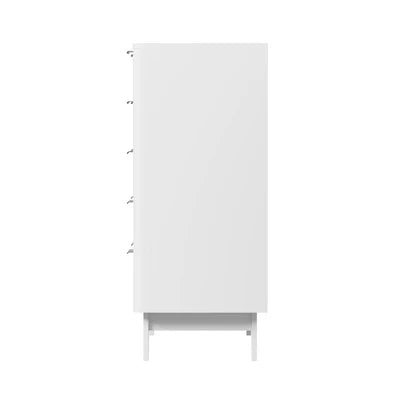 COD-HH-GLORY-5D-WH-AB Oikiture 5 Chest of Drawers Storage Cabinet Dressers Tallboy Stripe White