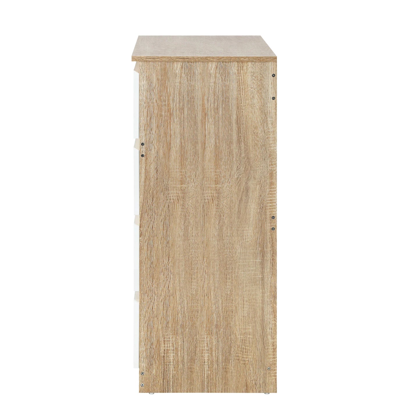 COD-PURI-8D-WHWD-AB Oikiture Chest of Drawers Tallboy Dresser Table Storage Cabinet Wooden White
