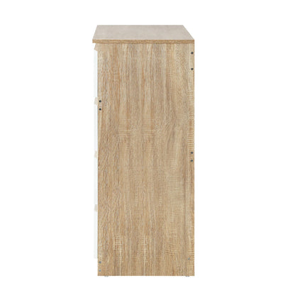 COD-PURI-8D-WHWD-AB Oikiture Chest of Drawers Tallboy Dresser Table Storage Cabinet Wooden White