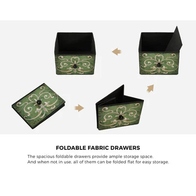 COD-TS-BOHEMI-SOCKET-6D Oikiture 6 Chest of Drawers Fabric Retro Dresser Lowboy Shelf Charging Station