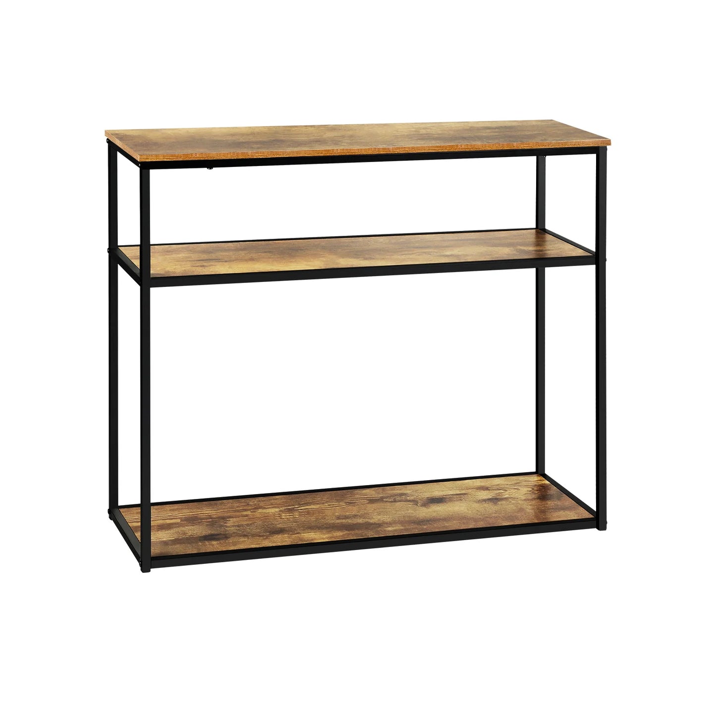 CST-A12-WD Oikiture Hall Console Table Metal Hallway Desk Entry Display Wooden Furniture