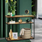 CST-A12-WD Oikiture Hall Console Table Metal Hallway Desk Entry Display Wooden Furniture