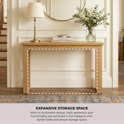 CST-EASY-WD Oikiture Console Table Narrow Hall Entryway Desk Sofa Table Display Shelf