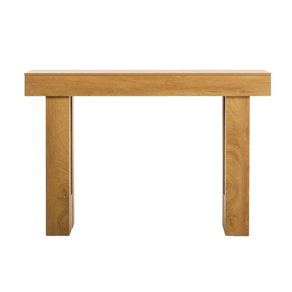 CST-GLOW-WD Oikiture Console Table Hallway Narrow Sofa Side Desk Storage Rack Behind