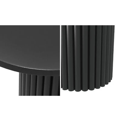 CST-JEN-BK Oikiture Console Table Oval Hallway Desk Modern Entryway Table Black