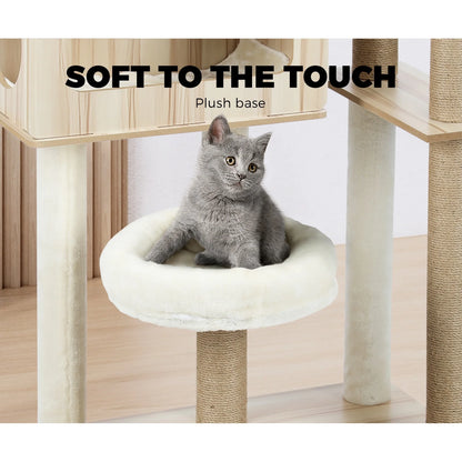 CTR-W-B1-MT-135 Alopet Cat Tree Tower Scratching Post Scratcher Cats Condo House Bed Furniture