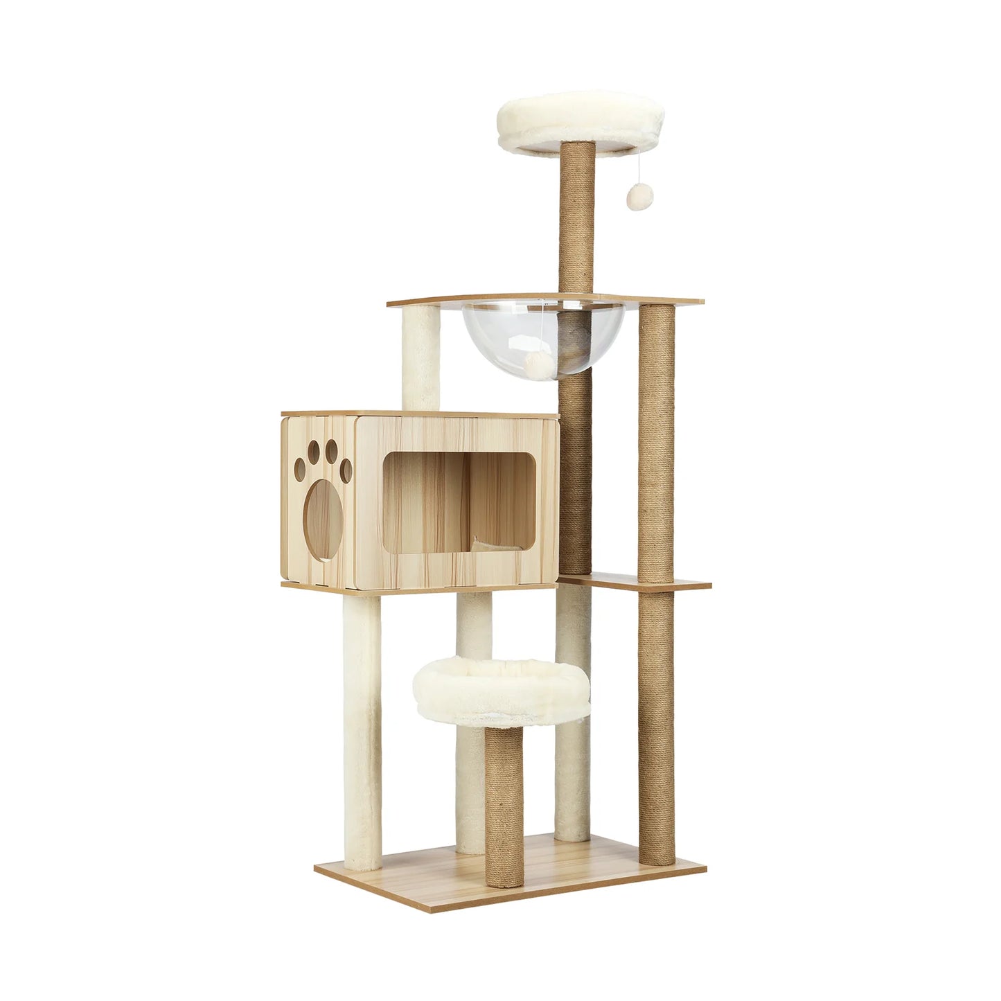 CTR-W-B1-MT-135 Alopet Cat Tree Tower Scratching Post Scratcher Cats Condo House Bed Furniture