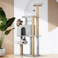 CTR-W-B5-FL-GY-135 Alopet Cat Tree Tower Scratching Post Scratcher Cats Condo House Bed Wood 140cm
