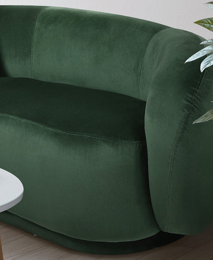 ACH-CASEW-VV-GN LivingFusion Millie 3 Seater Rounded Velvet Sofa Green