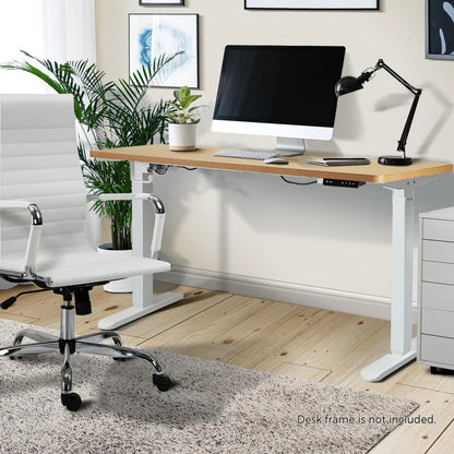 DB-SLIM-12-OAK Oikiture Standing Desk Top Adjustable Electric Desk Board Computer Table OAK