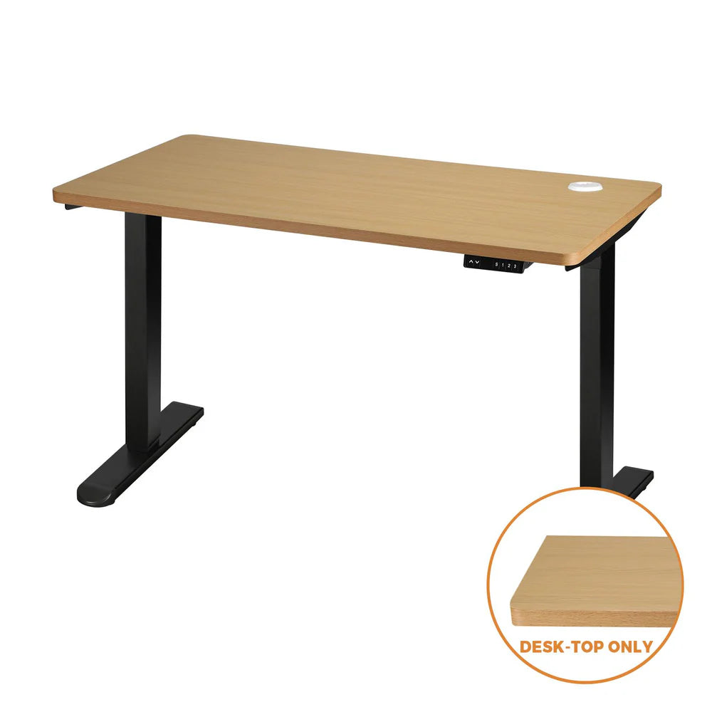 DB-SLIM-12-OAK Oikiture Standing Desk Top Adjustable Electric Desk Board Computer Table OAK