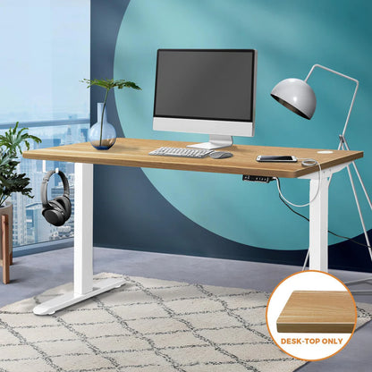 DB-SLIM-12-OAK Oikiture Standing Desk Top Adjustable Electric Desk Board Computer Table OAK