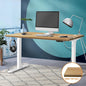 DB-SLIM-12-OAK Oikiture Standing Desk Top Adjustable Electric Desk Board Computer Table OAK