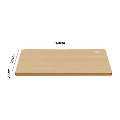 DB-14-OAK Oikiture Standing Desk Top with Drilled Hole Oak 140x70cm