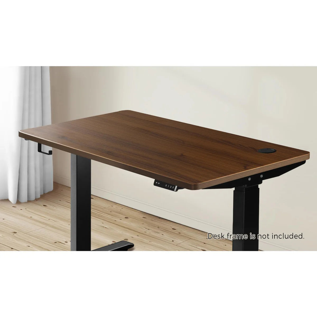 DB-14-WN Oikiture Standing Desk Top with Drilled Hole Walnut 140x70cm