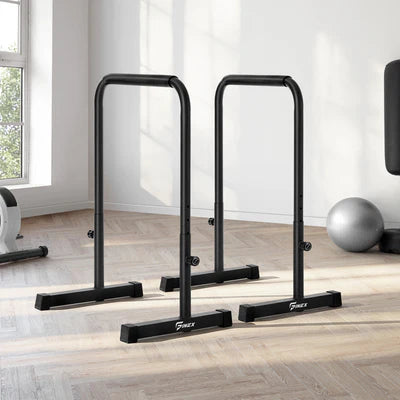 DB-A12-BK Finex Parallel Dip Bar Station Adjustable Dip Stand Station Push Up Gym Fitness