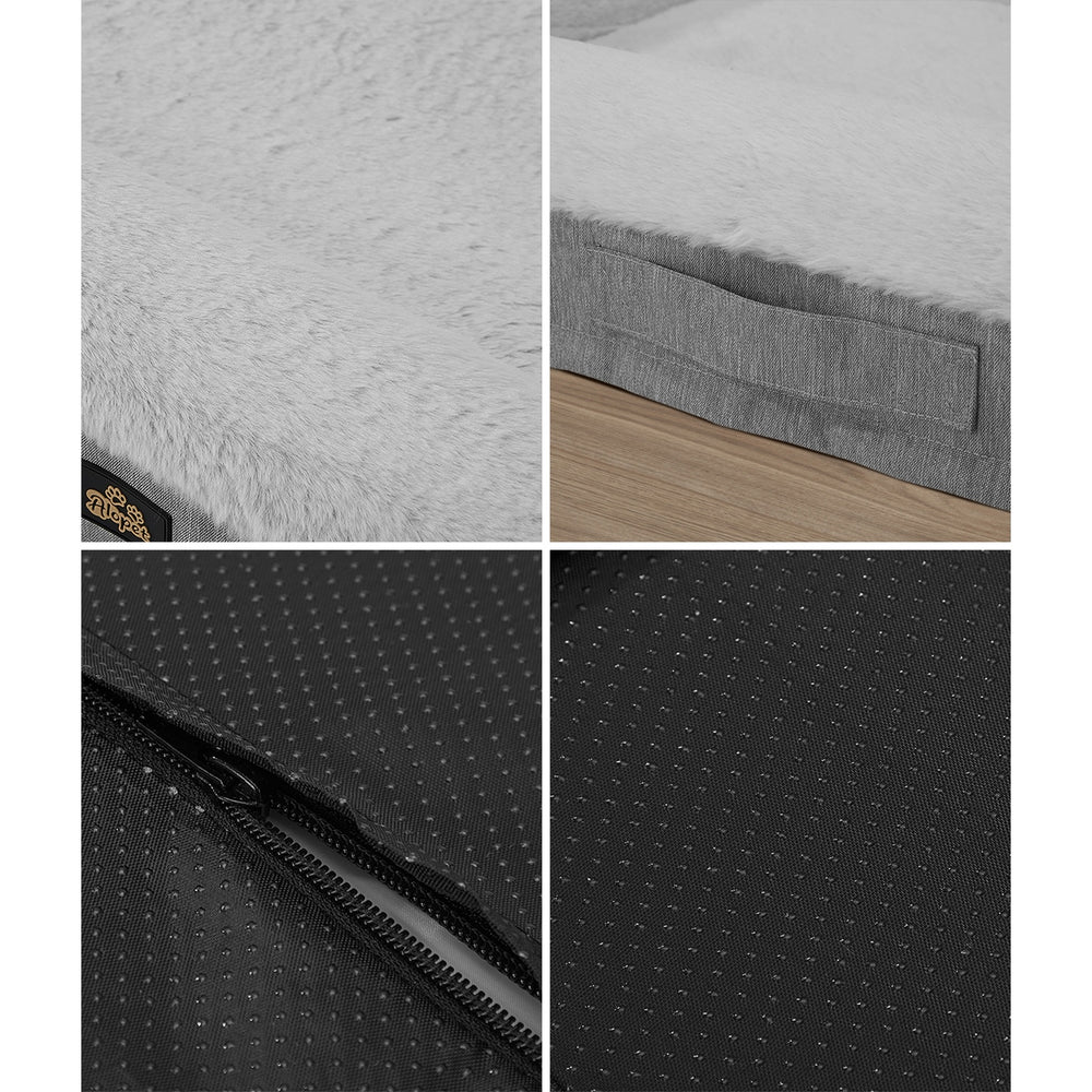 DB-B2-6EGSF-8013-GY Alopet Orthopedic Dog Sofa Beds Pet Cat Calming Mat Washable Removable Medium