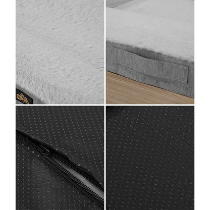 DB-B2-6EGSF-8013-GY Alopet Orthopedic Dog Sofa Beds Pet Cat Calming Mat Washable Removable Medium