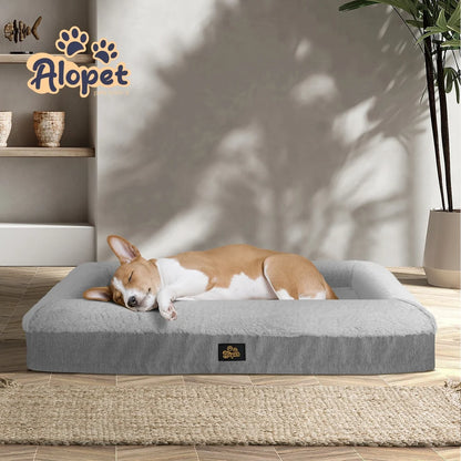 DB-B2-6EGSF-8013-GY Alopet Orthopedic Dog Sofa Beds Pet Cat Calming Mat Washable Removable Medium