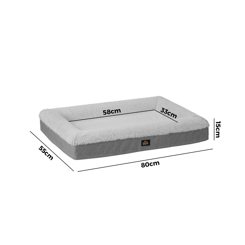 DB-B2-6EGSF-8013-GY Alopet Orthopedic Dog Sofa Beds Pet Cat Calming Mat Washable Removable Medium