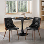 DCH-AIC-BENS-BK-2PC Oikiture Dining Chairs Kitchen Lounge Cafe Seat Retro PU Leather x2 Black