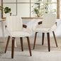 DCH-AIC-NEO-BG-2PC Oikiture 2x Dining Chairs PU Leather Kitchen Chairs Bentwood Armchair Beige