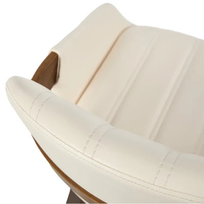 DCH-AIC-NEO-BG-2PC Oikiture 2x Dining Chairs PU Leather Kitchen Chairs Bentwood Armchair Beige
