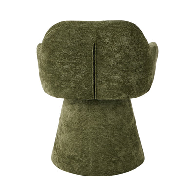 DCH-ALAN-CH-GN-2PC Oikiture 2x Dining Chair Swivel Armchair Lounge Accent Chairs Chenille Green