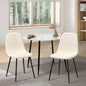 DCH-ECO-SP-WHBK-2PC Oikiture Dining Chairs Kitchen Accent Chair Lounge Sherpa White and Black