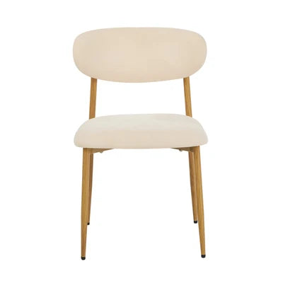 DCH-HD-SPA-WDBG-2PC Oikiture 2x Dining Chairs Kitchen Chair Cafe Lounge Chair Boucle Beige&Natural