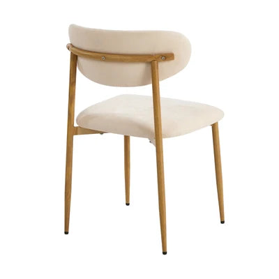 DCH-HD-SPA-WDBG-2PC Oikiture 2x Dining Chairs Kitchen Chair Cafe Lounge Chair Boucle Beige&Natural