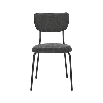 DCH-SUM-LN-GY-4PC Oikiture Set of 4 Dining Chairs Linen Fabric Padded Seat Grey
