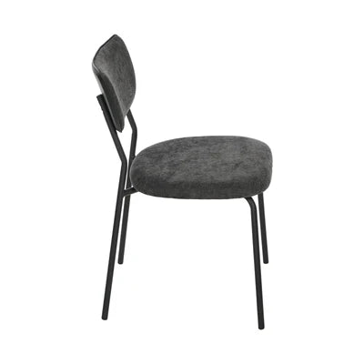 DCH-SUM-LN-GY-4PC Oikiture Set of 4 Dining Chairs Linen Fabric Padded Seat Grey