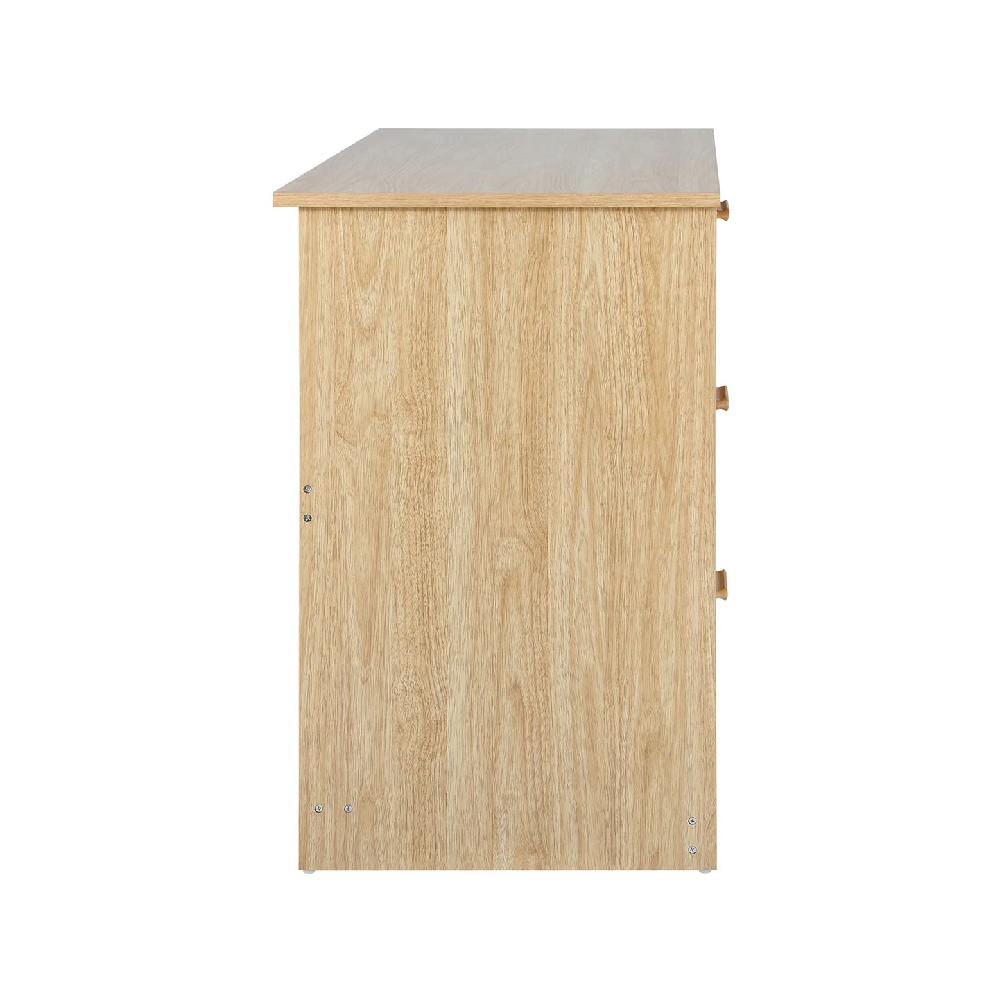 DK-A22-RAT-WD Oikiture Computer Desk Drawers Storage Shelf Laptop Student Study Office Table