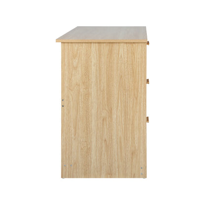 DK-A22-RAT-WD Oikiture Computer Desk Drawers Storage Shelf Laptop Student Study Office Table