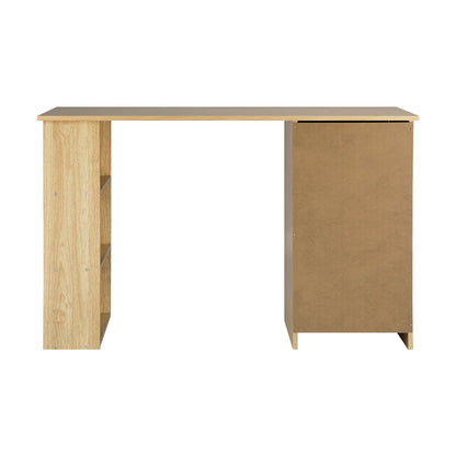 DK-A22-RAT-WD Oikiture Computer Desk Drawers Storage Shelf Laptop Student Study Office Table